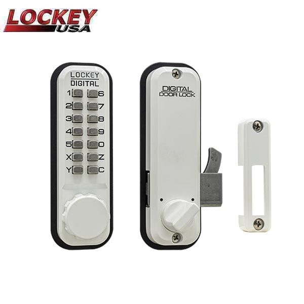 Lockey: Lockey 2500 Mechanical Keypad Keyless Hook Bolt - for Sliding Glass Doors - Antique Brass